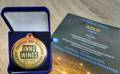 Naša fakulta získala zlato na Medzinárodnej výstave vynálezov a technológií INNO WINGS 2021