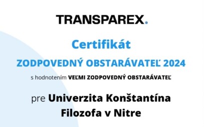 UKF získala ocenenie Zodpovedný obstarávateľ